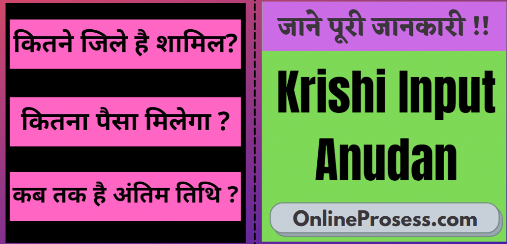 Krishi Input Anudan 2021, Krishi Input Anudan Online Apply 2021,