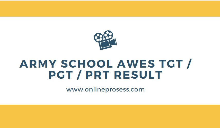 Army School AWES TGT / PGT / PRT Result 2022