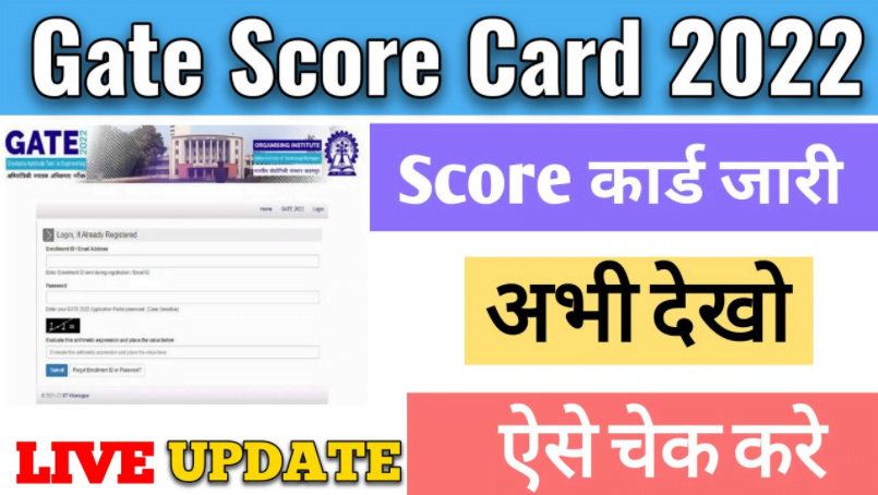 IIT GATE Result With Score Card 2022
