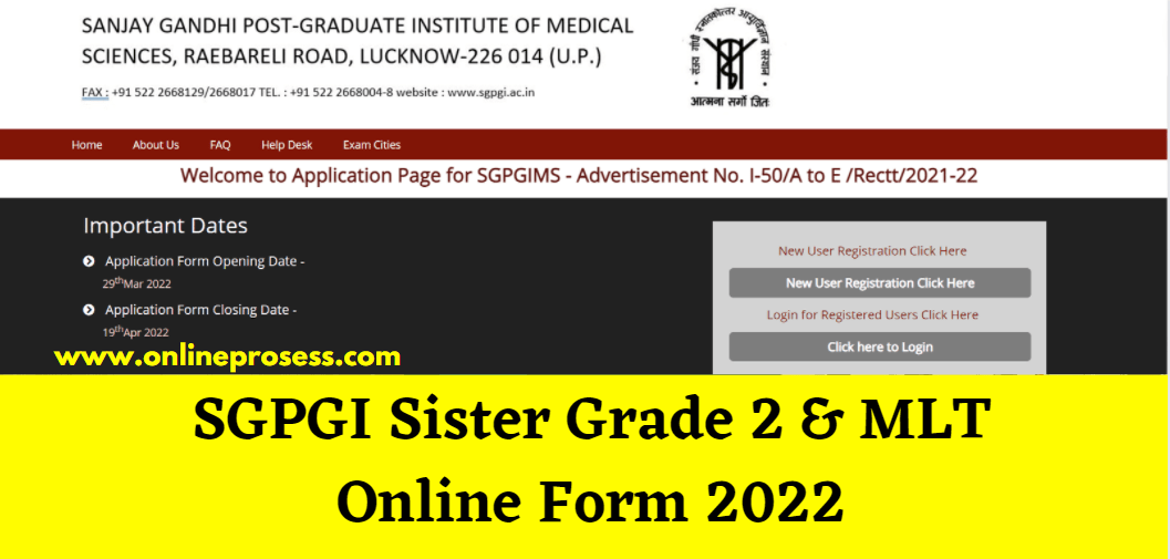 SGPGI Sister Grade 2 Recruitment 2022