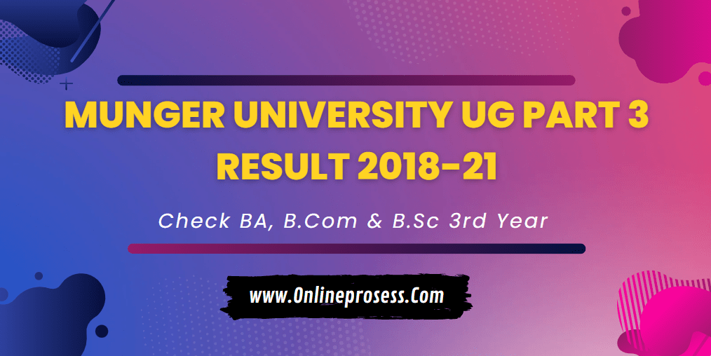Munger University UG Part 3 Result 2018-21
