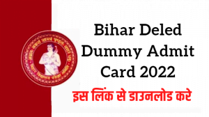 Bihar Deled Dummy Admit Card 2022