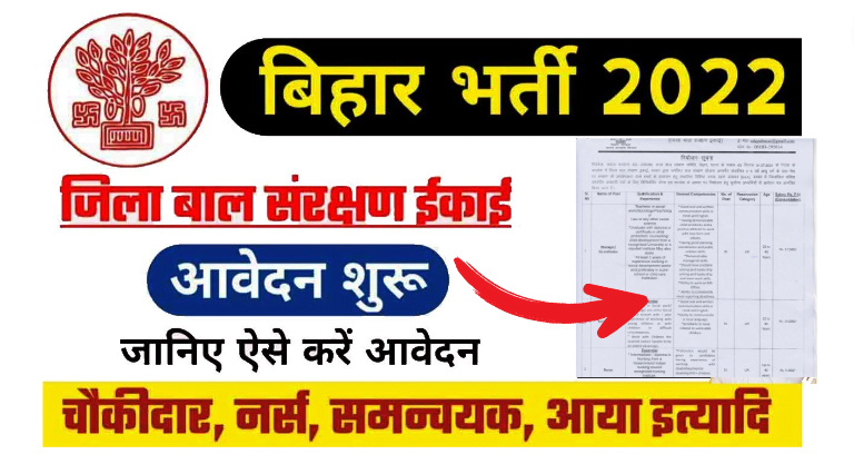 Bihar Jila Bal Sanrakshan Ikai Bahali 2022