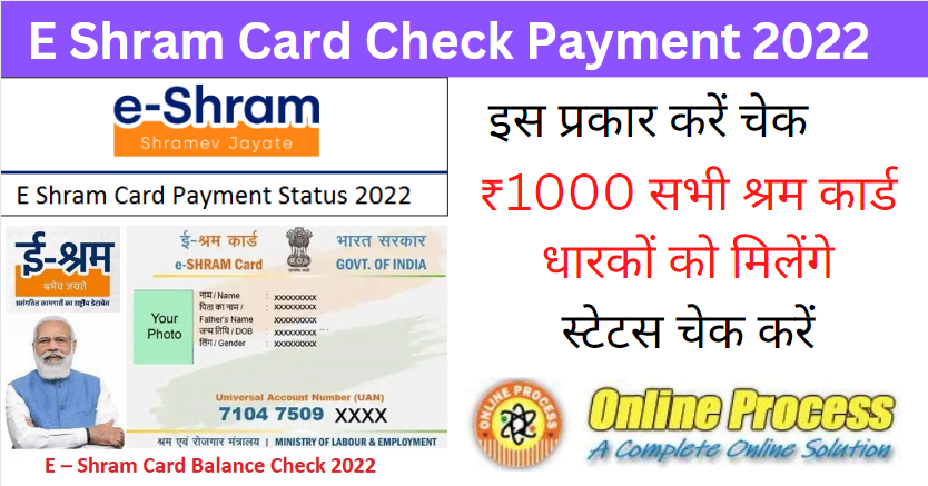 E Shram Card Check Payment  2022