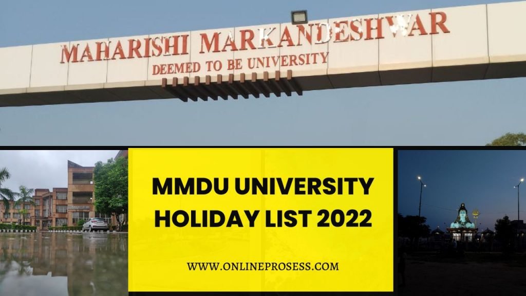 Maharishi Markandeshwar University Holiday List 2022 