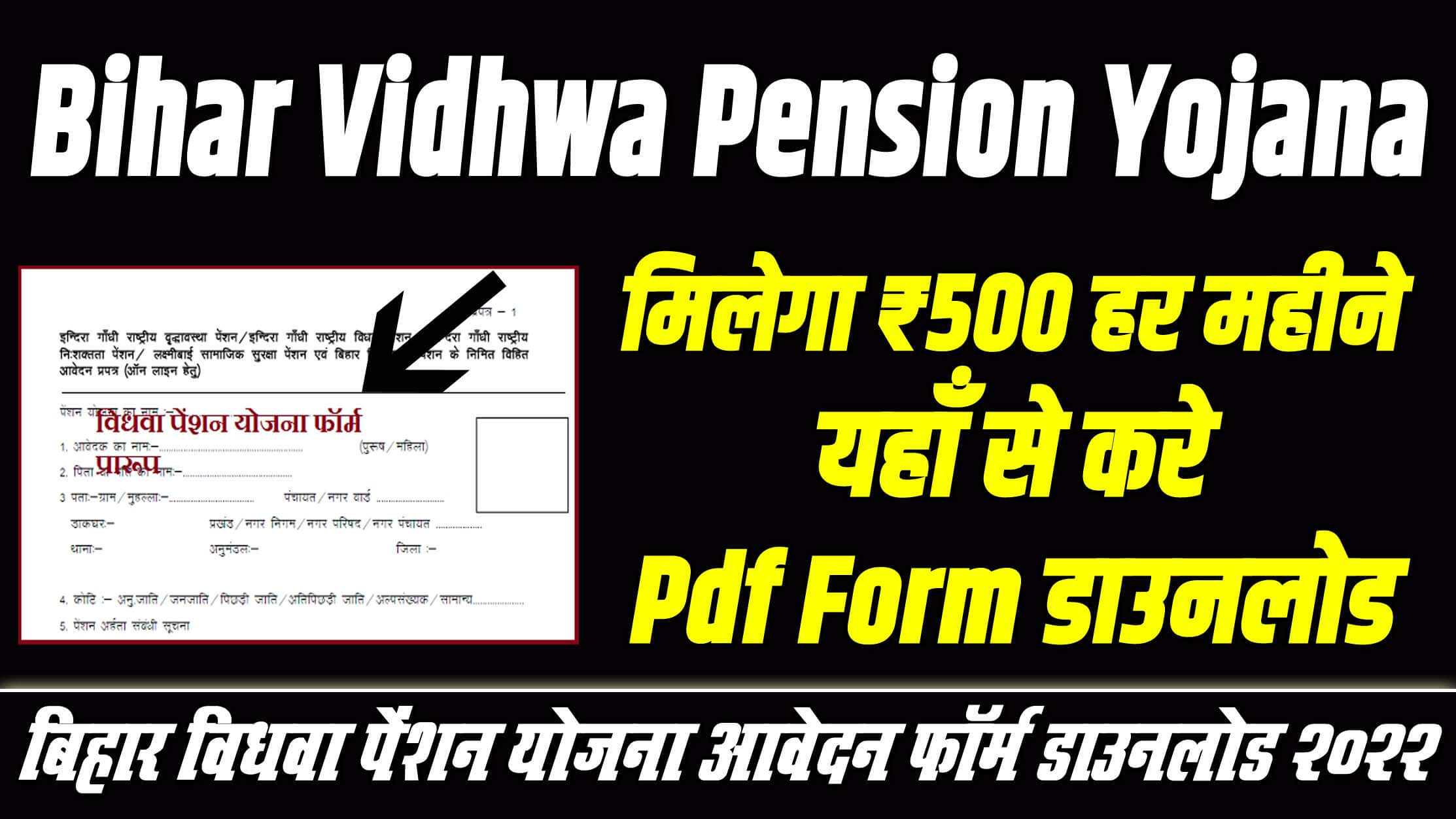 Bihar Vidhwa Pension Yojana Form PDF