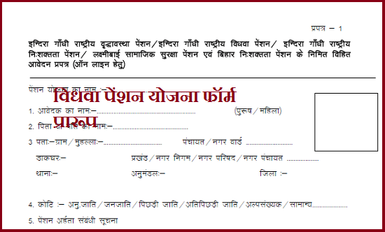 Bihar Vidhwa Pension Yojana Form PDF