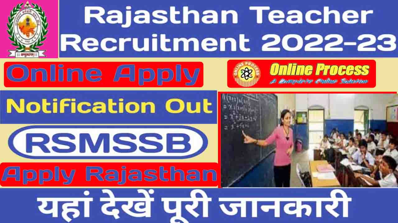RSMSSB Teacher Recruitment 2022-23