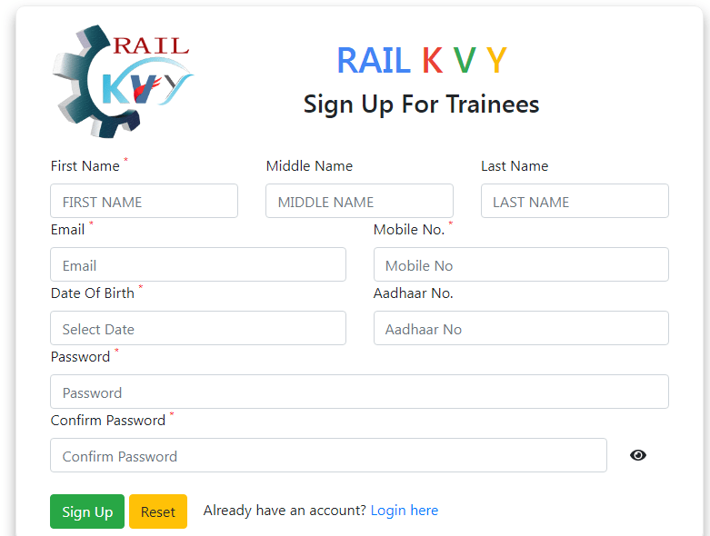 Rail KVY registration 2023