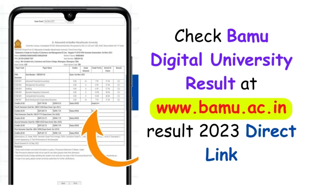 Bamu Result, bamu digital result, bamu. digitaluniversity. ac, www.bamu.ac.in result, bamu digital result, bamu digital university result, www.bamu.ac.in result 2023, Bamu Digital University Result 2023
