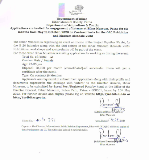 Bihar Museum Recruitment 2023