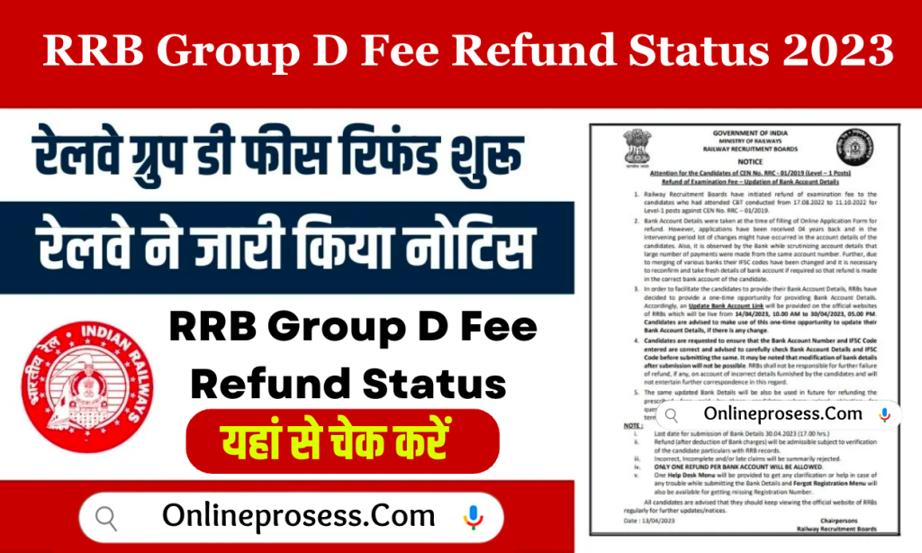 RRB Group D Fee Refund Status 