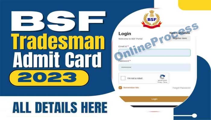 BSF Tradesman Admit Card 2023