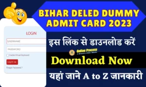 Bihar DElEd Dummy Admit Card 2023