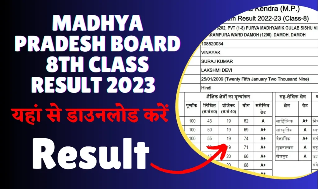 Madhya Pradesh MP Board 8th Class Result