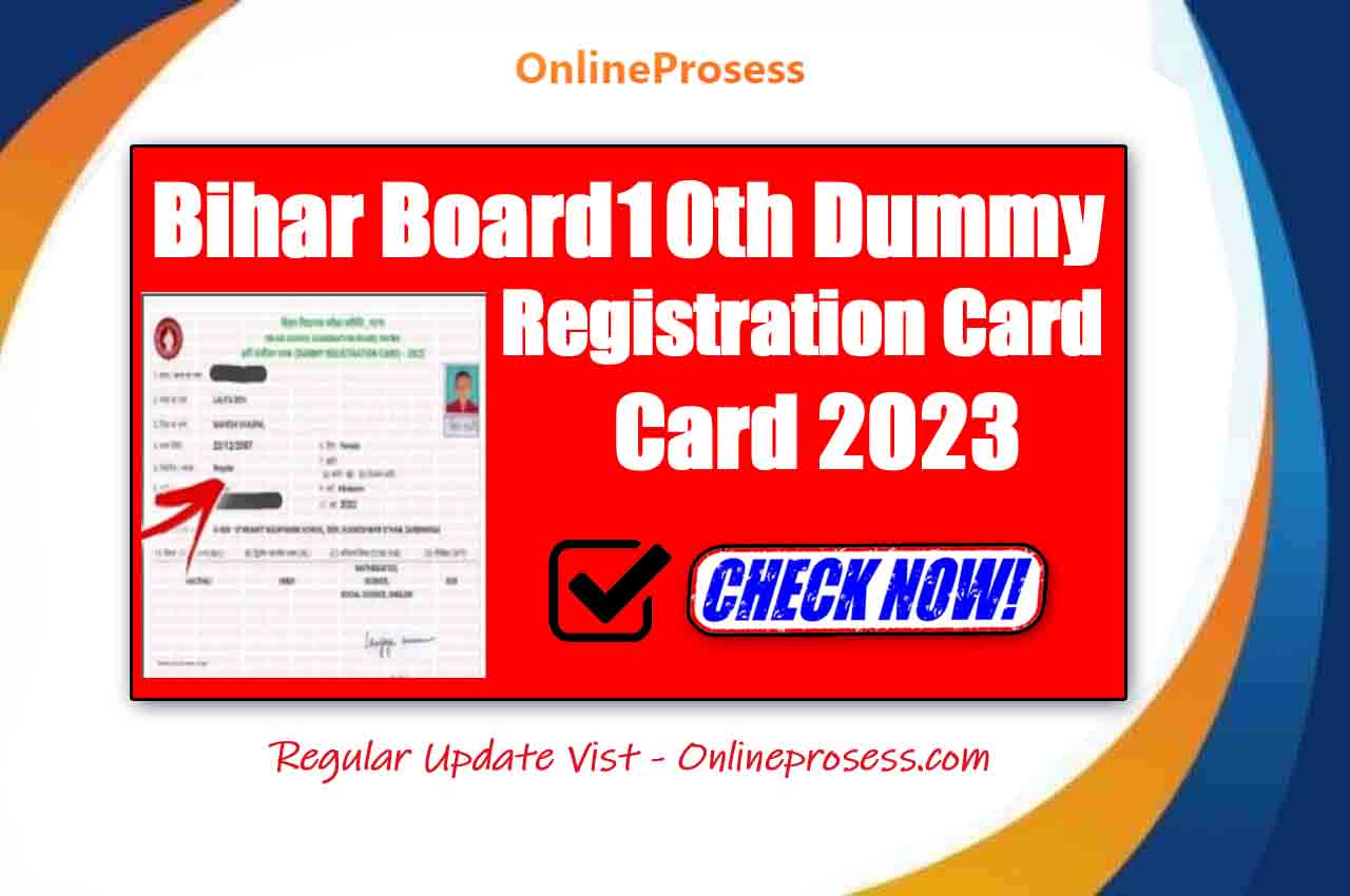 Bihar Board 10th Dummy Registration Card 2023