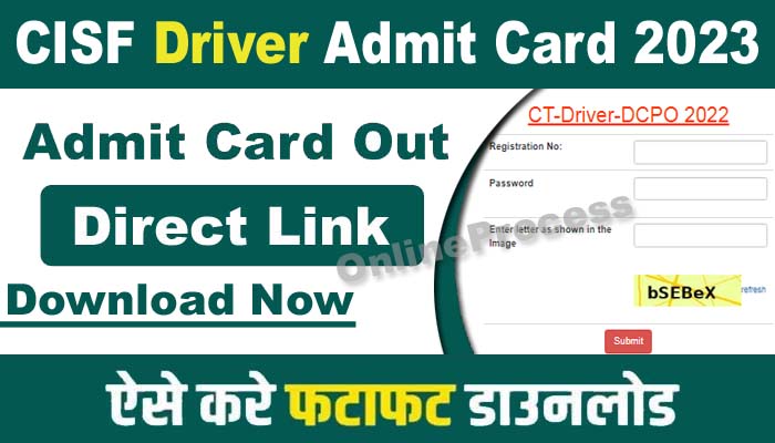 CISF Driver Admit Card 2023