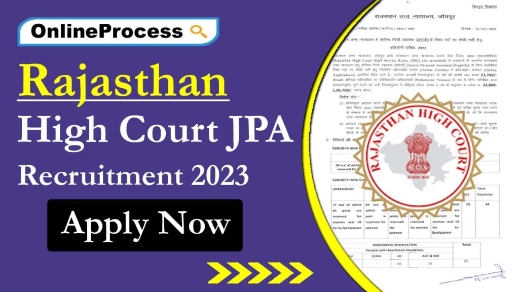 Rajasthan High Court JPA Recruitment 2023