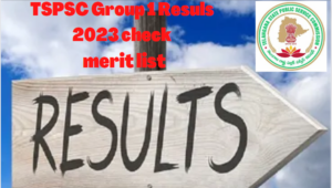TSPSC Group 1 Result 2023 checkt merit lis
