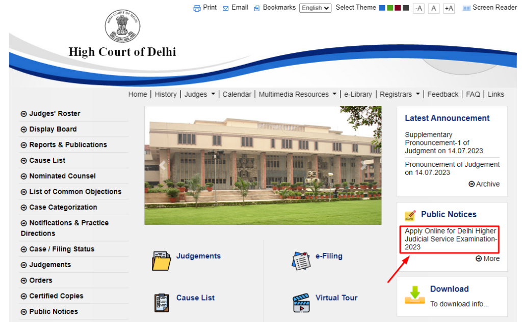 Delhi High Court HJS Recruitment