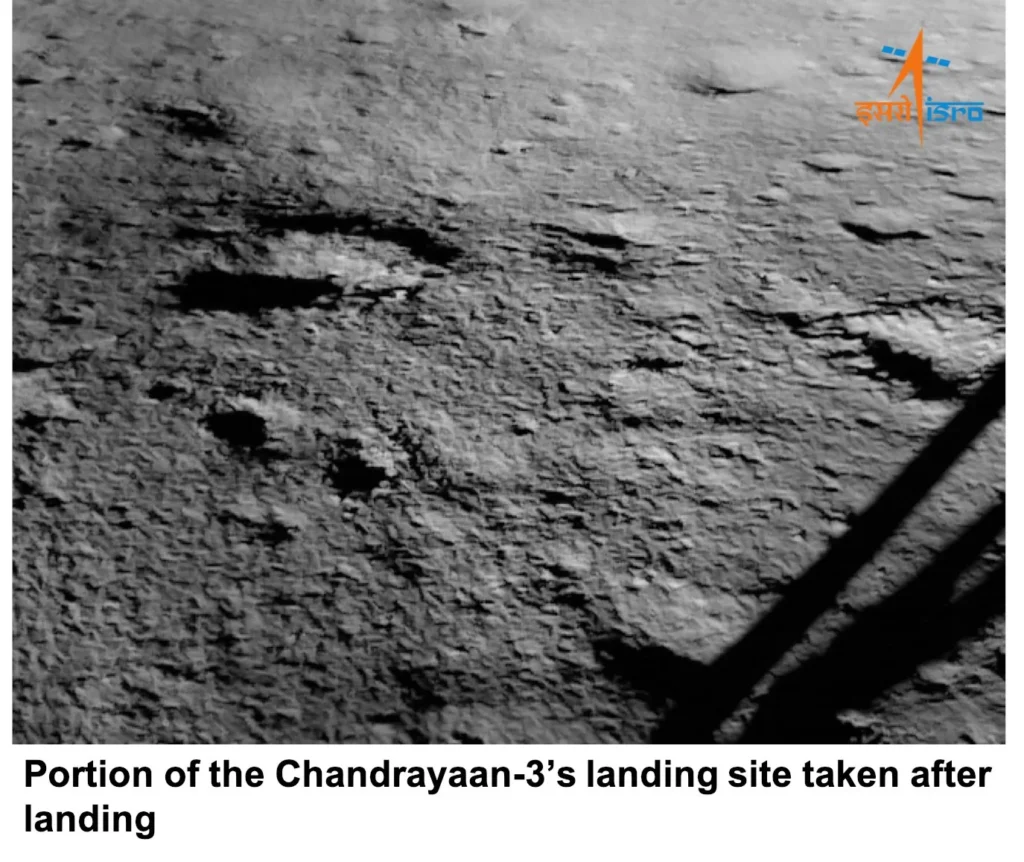 First image form the Chandrayaan-3 lander after landing