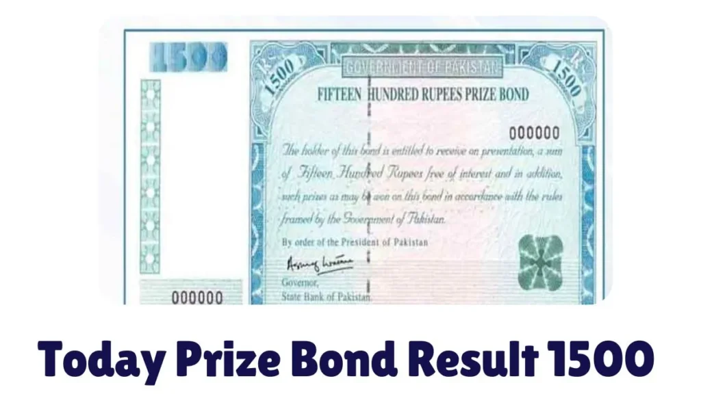 Today Prize Bond Result 1500