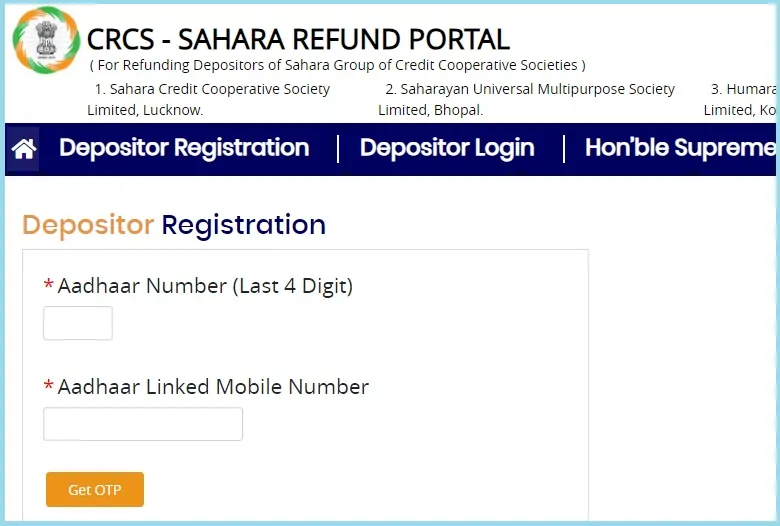 CRCS Sahara Refund Portal