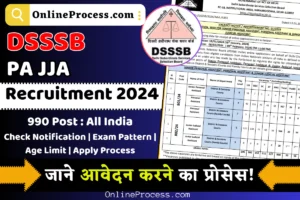 DSSSB PA JJA Recruitment 2024