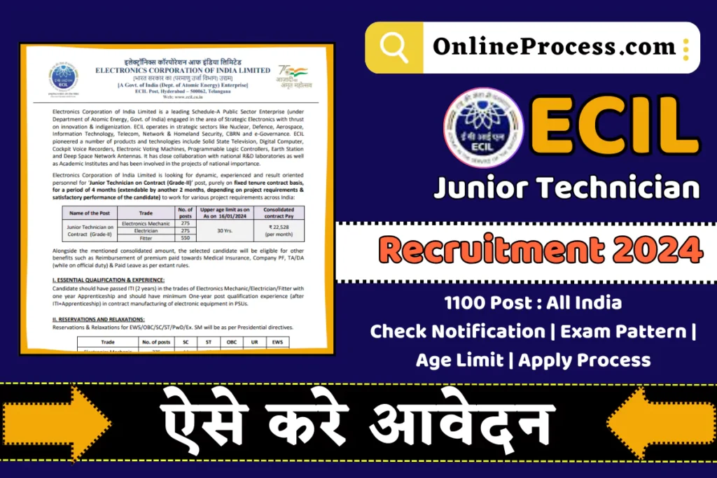 ECIL Junior Technician Recruitment 2024