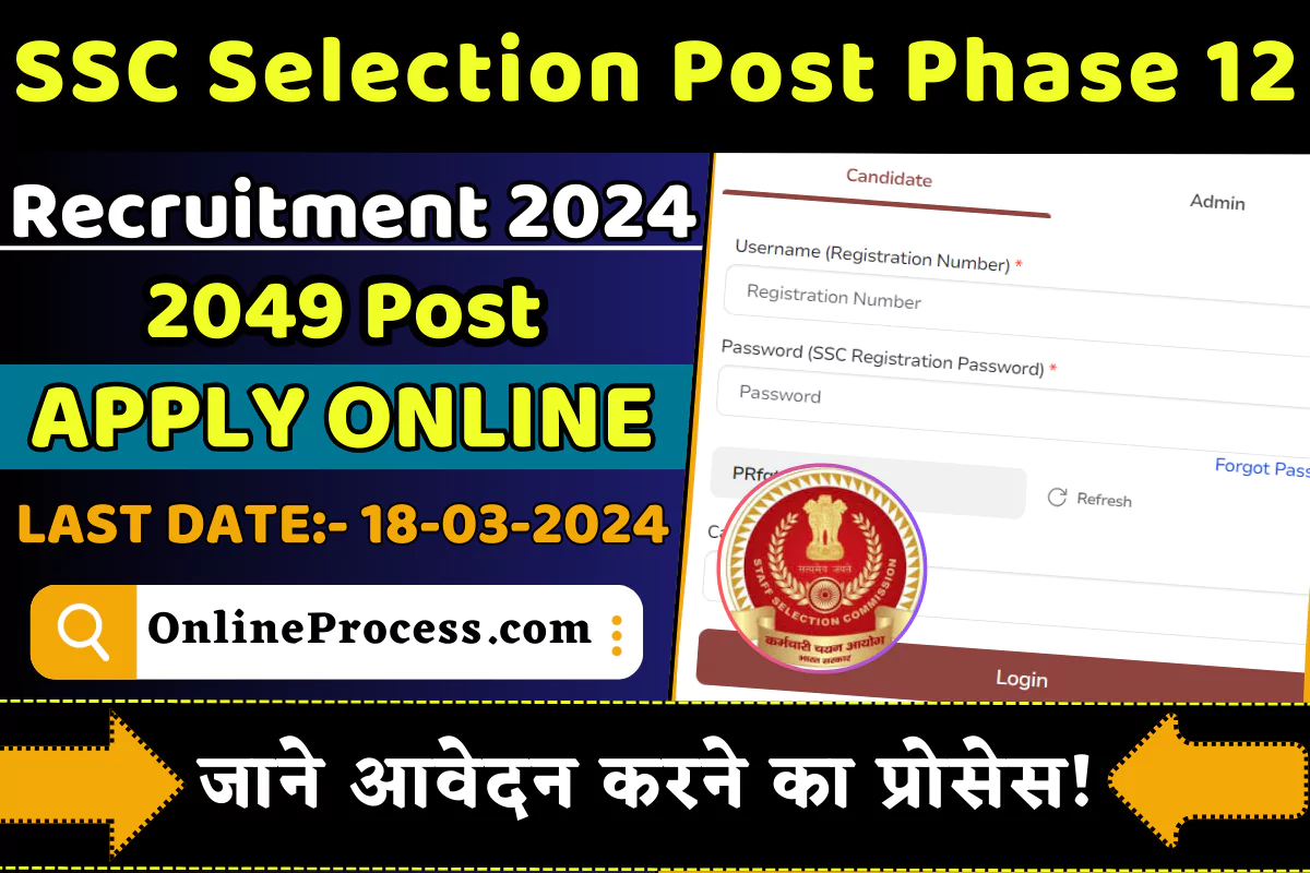 SSC Selection Post Phase 12 Recruitment 2024 Notification Out for 2049 Post