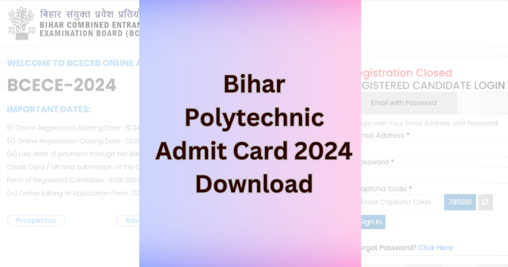 Bihar Polytechnic Admit Card 2024 Download